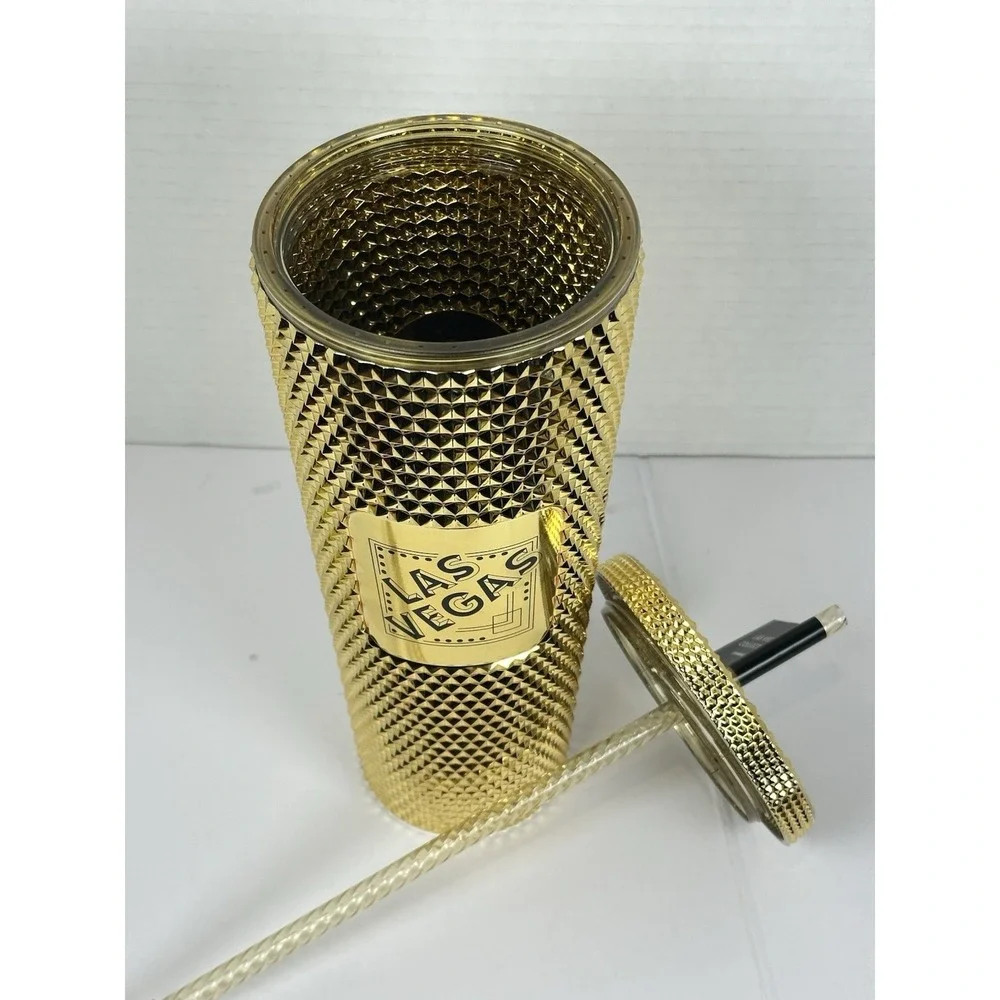 Starbucks Las Vegas Nevada Gold Studded Tumbler 24oz Venti Cold Cup New